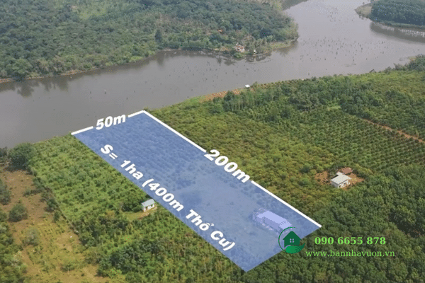 9000m2 đất vườn có 400m2 thổ cư, ôm mặt hồ hơn 50m tại Đắk Nông
