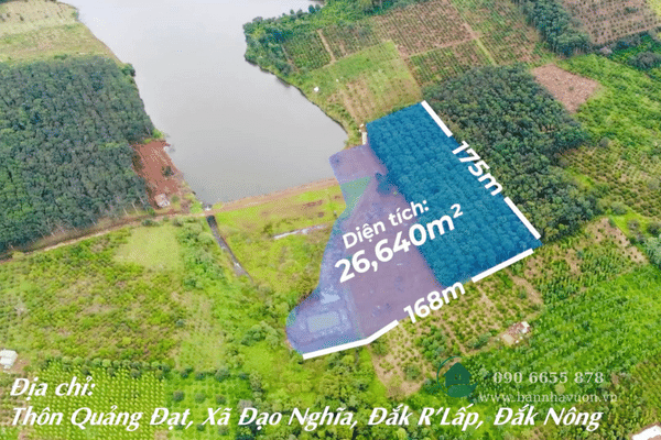 2,66ha đất cao su chưa thu, view đập lớn, đường ô tô, gần trung tâm xã Đắk Nông