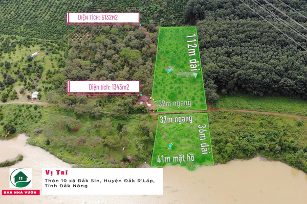 6.475m2 đất vườn Đắk Nông view hồ, giá tốt, vị trí xã Đắk Sin, huyện Đắk R'Lấp.